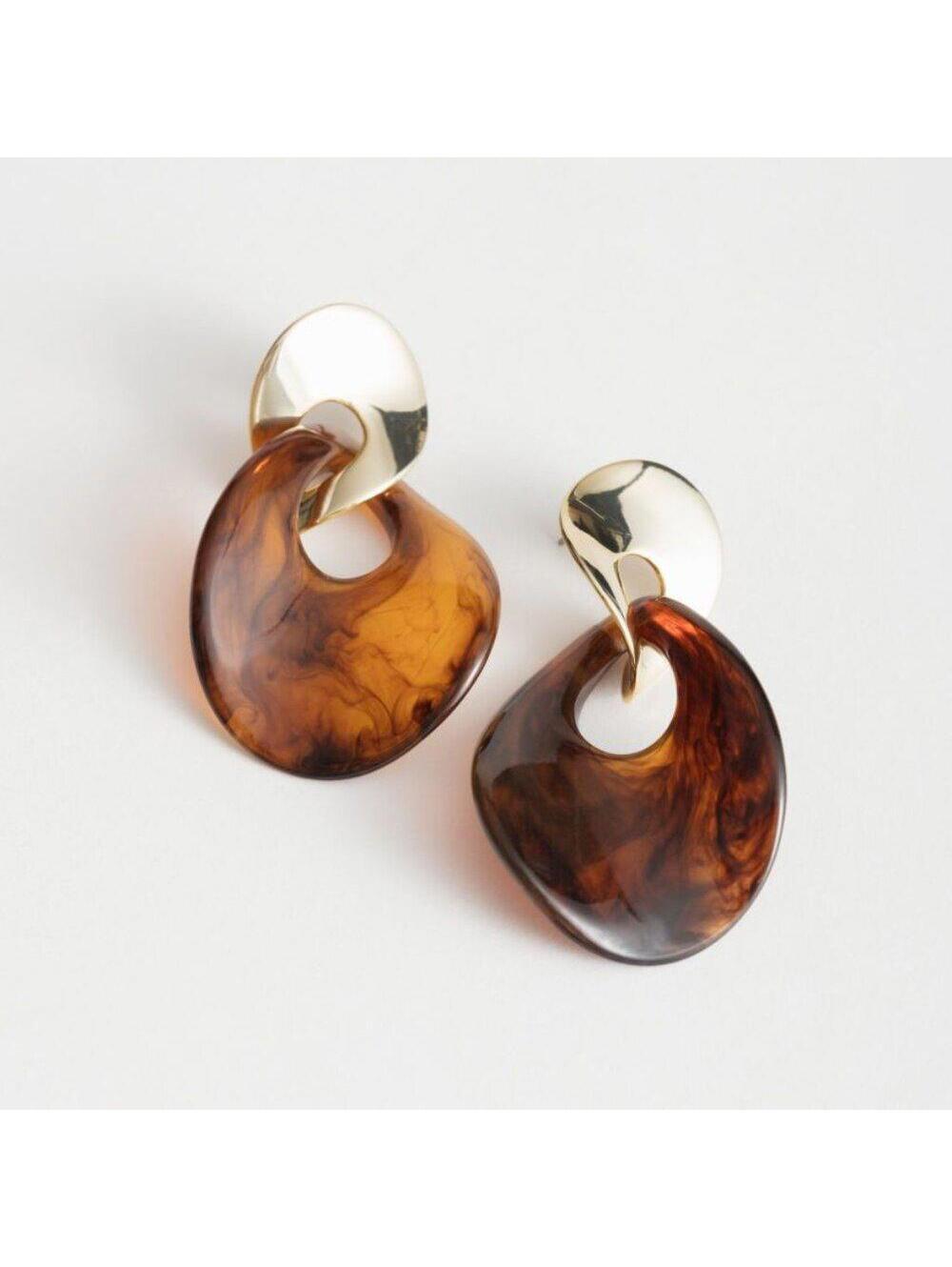& Other Stories Twisted Enamel Hanging Earrings